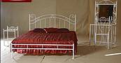 Kovová manželská postel Scarlet bez předního čela 160 x 200 cm - barva bílá