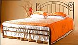Kovová manželská postel Scarlet bez předního čela 160 x 200 cm - patina měděná