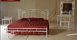 Kovová manželská postel Scarlet bez předního čela 180 x 200 cm - barva bílá