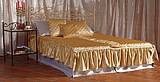 Kovová manželská postel Viking bez předního čela 160 x 200 cm - patina zlatá