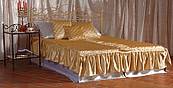 Kovová manželská postel Viking bez předního čela 180 x 200 cm - patina zlatá