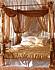 Kovová manželská postel Viking s nebesy 160 x 200 cm - patina zlatá