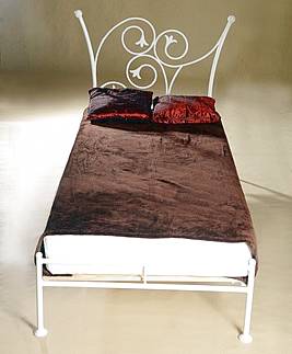 Kovová postel Aurelia bez předního čela 90 x 200 - barva bílá