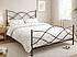 Kovová postel Elisa 180 x 200 cm, stříbrná