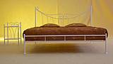 Kovová postel Kornelie bez předního čela 120 x 200 cm - barva bílá
