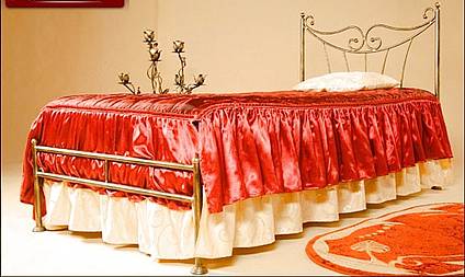 Kovová postel Kornelie bez předního čela 90 x 200 cm - patina stříbrná