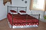 Kovová postel Nikol 120 x 200 cm - patina stříbrná