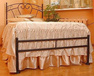 Kovová postel Pamela bez předního čela 90 x 200 cm - patina zlatá