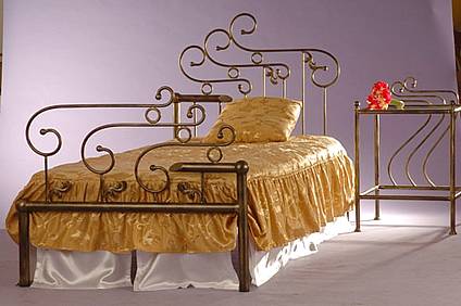 Kovová postel Roxana 90 x 200 cm  - barva černá