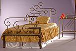 Kovová postel Roxana 90 x 200 cm  - patina stříbrná