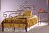 Kovová postel Roxana 90 x 200 cm  - patina zlatá