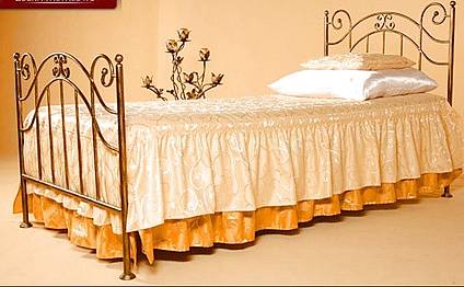 Kovová postel Scarlet  90 x 200 cm - patina měděná