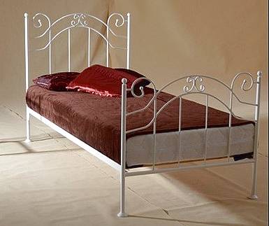 Kovová postel Scarlet  90 x 200 cm - barva bílá