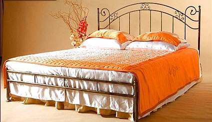 Kovová postel Scarlet bez předního čela 140 x 200 cm - patina měděná