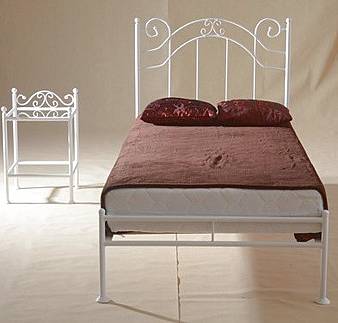 Kovová postel Scarlet bez předního čela 90 x 200 cm - barva bílá