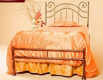 Kovová postel Scarlet bez předního čela 90 x 200 cm - patina zlatá