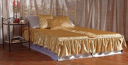 Kovová postel Viking bez předního čela 120 x 200 cm - patina zlatá