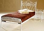 Kovová postel Viking bez předního čela 90 x 200 cm - barva bílá