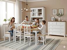 Kredenc LEVANDE AIR R1P SLIM z masivu:bílá