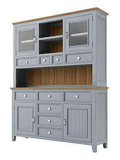 Kredenc LEVANDE AIR R1P z masivu šedomodrý