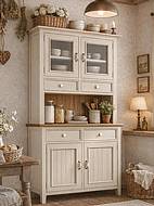 Kredenc LEVANDE SLIM R2P z masivu krémová