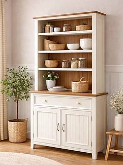 Kredenc LEVANDE SLIM R4P z masivu krémová