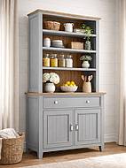 Kredenc LEVANDE SLIM R4P z masivu šedomodrá