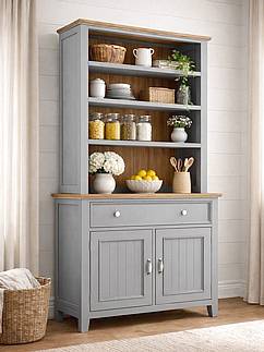 Kredenc LEVANDE SLIM R4P z masivu šedomodrá