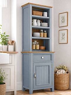 Kredenc LEVANDE SLIM R5P z masivu šedomodrá