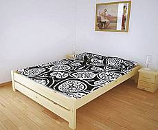 Manželská postel z masivu KEVIN - 140 cm - hnědá tmavá