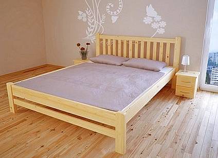 Manželská postel z masivu KIKA - 140 cm