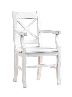 Masivní jídelní židle s područkami SWEET HOME SIL21 bílá