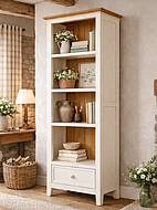 Masivní knihovna LEVANDE SLIM REG1P krémová