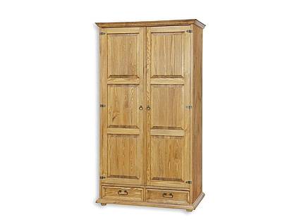 Masivní šatní skříň Classic Wood Slim SZY101/C  policová