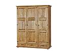 Masivní šatní skříň Classic Wood Slim SZY103/1 třídvéřová - v celku