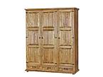 Masivní šatní skříň Classic Wood Slim SZY103/1 třídvéřová - v celku