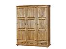 Masivní šatní skříň Classic Wood Slim SZY103/1 třídvéřová - v celku