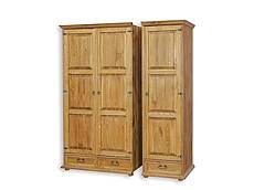 Masivní šatní skříň Classic Wood Slim SZY103/2 třídvéřová - oddělená