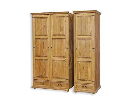 Masivní šatní skříň Classic Wood Slim SZY103/2 třídvéřová - oddělená