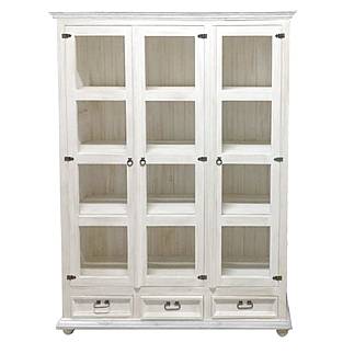 Masivní vitrína Classic Wood WHITE VIT108/1 v celku