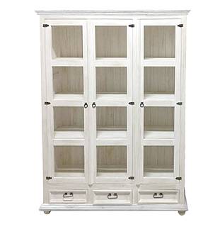 Masivní vitrína Classic Wood WHITE VIT108/2 oddělená