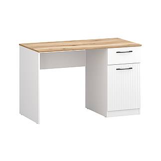 Moderní psací stůl Velvet 1D1S bílá / dub evok – 120 cm