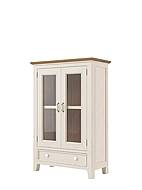 Nízká vitrína LEVANDE SLIM W10P z masivu krémová