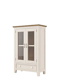 Nízká vitrína LEVANDE SLIM W10P z masivu krémová