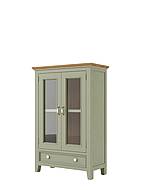 Nízká vitrína LEVANDE SLIM W10P z masivu olivová