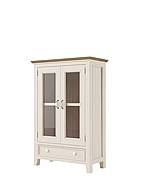 Nízká vitrína LEVANDE W10P z masivu krémová