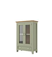 Nízká vitrína LEVANDE W10P z masivu olivová