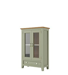 Nízká vitrína LEVANDE W10P z masivu olivová