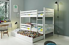 Patrová postel CARINO s přistýlkou - barva bílá