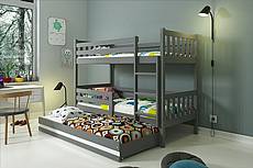 Patrová postel CARINO s přistýlkou - barva grafit